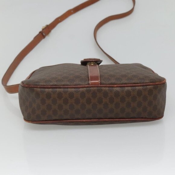 CELINE Macadam Canvas Shoulder Bag PVC Leather Brown Gold Auth BA2501 - Picture 6 of 16